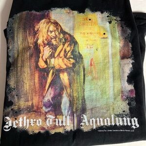Jethro Tull Aqualung Men’s T Shirt, XL, Black/Album Graphics, Grunge